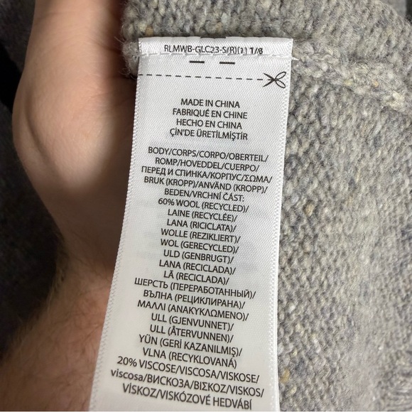 NWT Polo Ralph Lauren Speckled Crewneck Wool Blend Men's Size XXL Preppy Logo - Picture 7 of 7